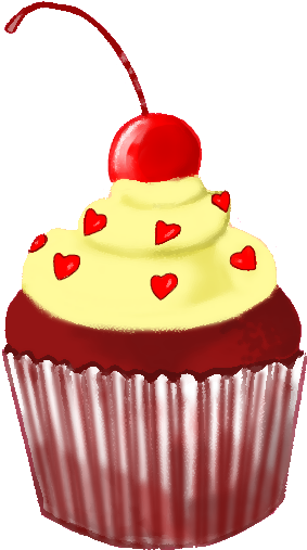 Cherry By Thenerdygirl101 - Red Velvet Cupcake Png (479x589)