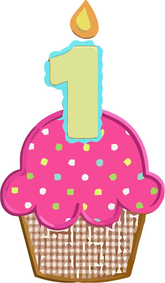 Birthday Cupcake Clipart - 1st Birthday Cupcake (540x926)