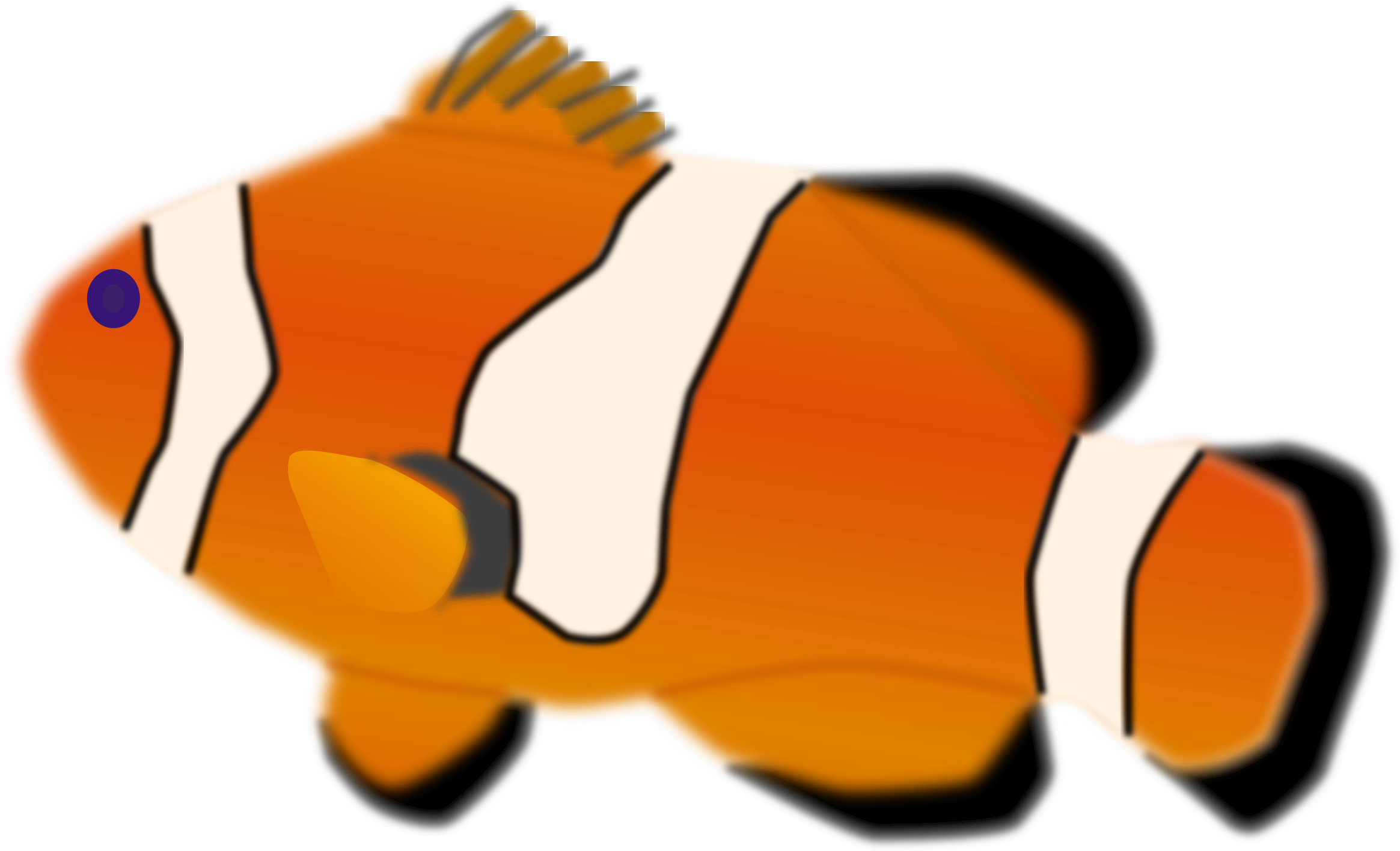 Aquarium Fish - Animated Clown Fish Gif (2400x1505)