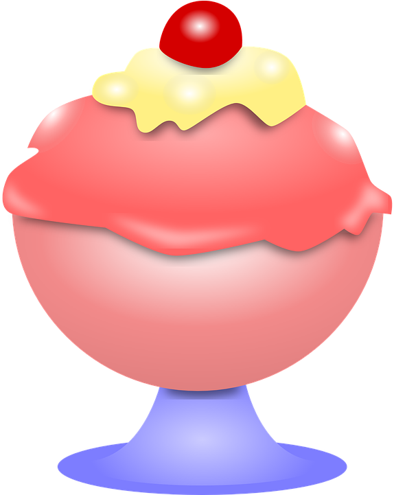 Cartoon Cupcake Clipart 21, - Clip Art Ice Cream Sundae (584x720)