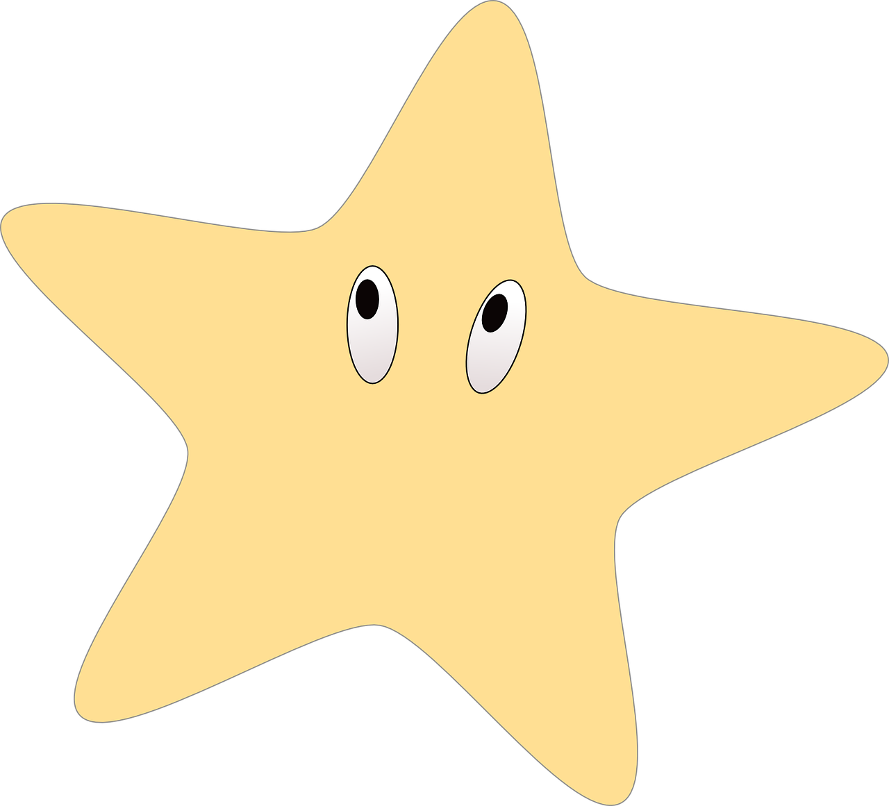 Starfish Outline 13, Buy Clip Art - ดาว สี เหลือง การ์ตูน (1280x1161)