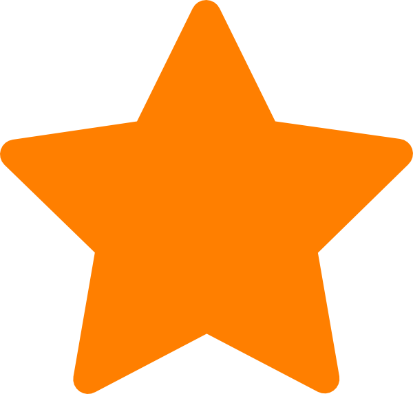 Star Clipart Orange - Green Star Clipart (600x573)