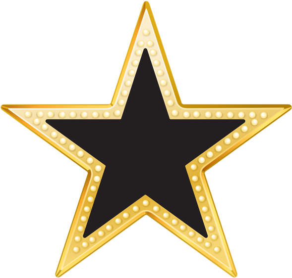 Cards - Gold And Black Star (600x571)