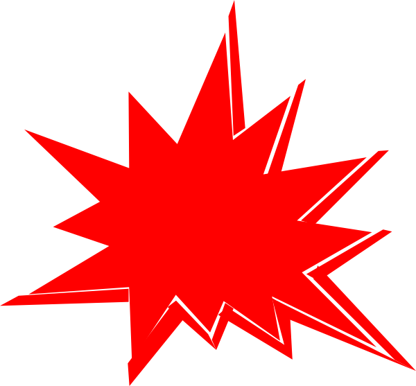 Red Starburst Clip Art (600x557)