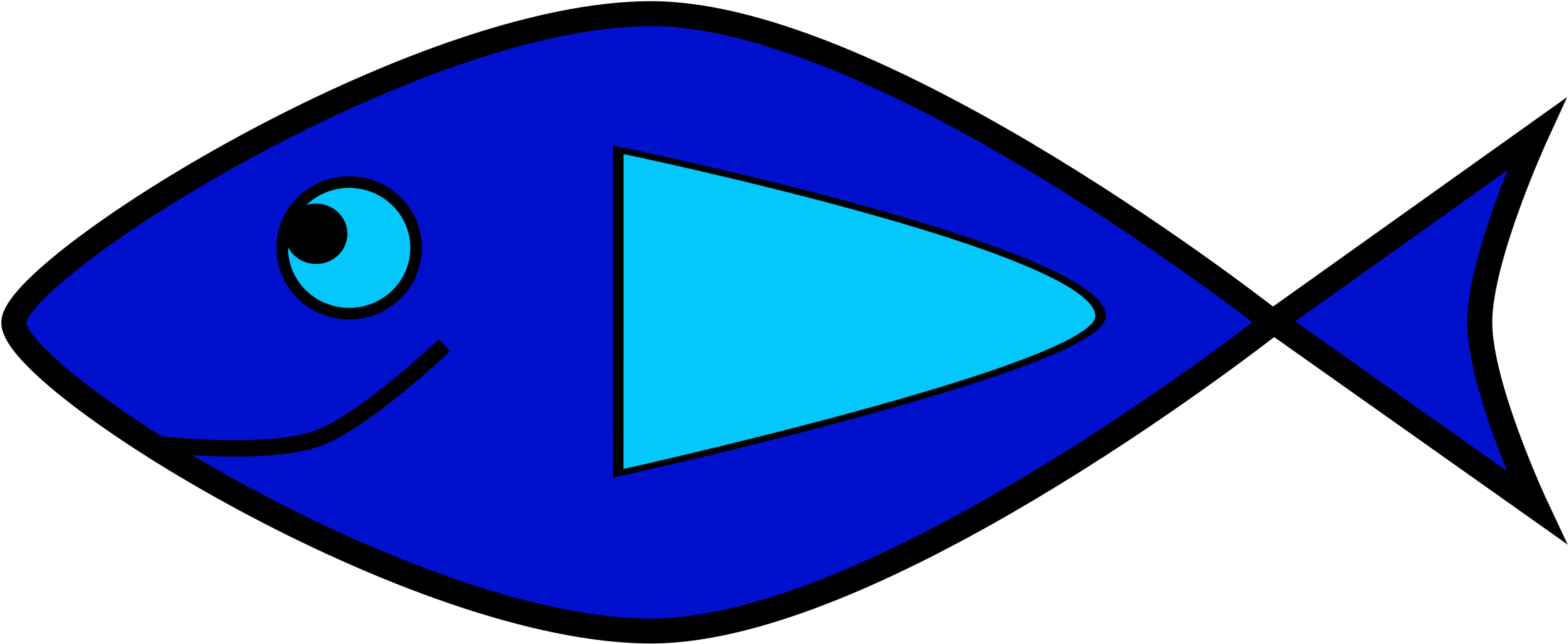 Simple Fish 2 - Clip Art (2400x1697)