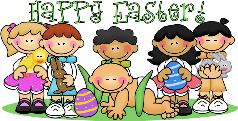 Easter Kids Clip Art - Kids Easter Clip Art (500x250)