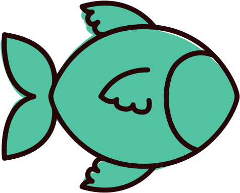 Silhouette With Fish Shape Animal Color - Forma De Un Pez (550x550)