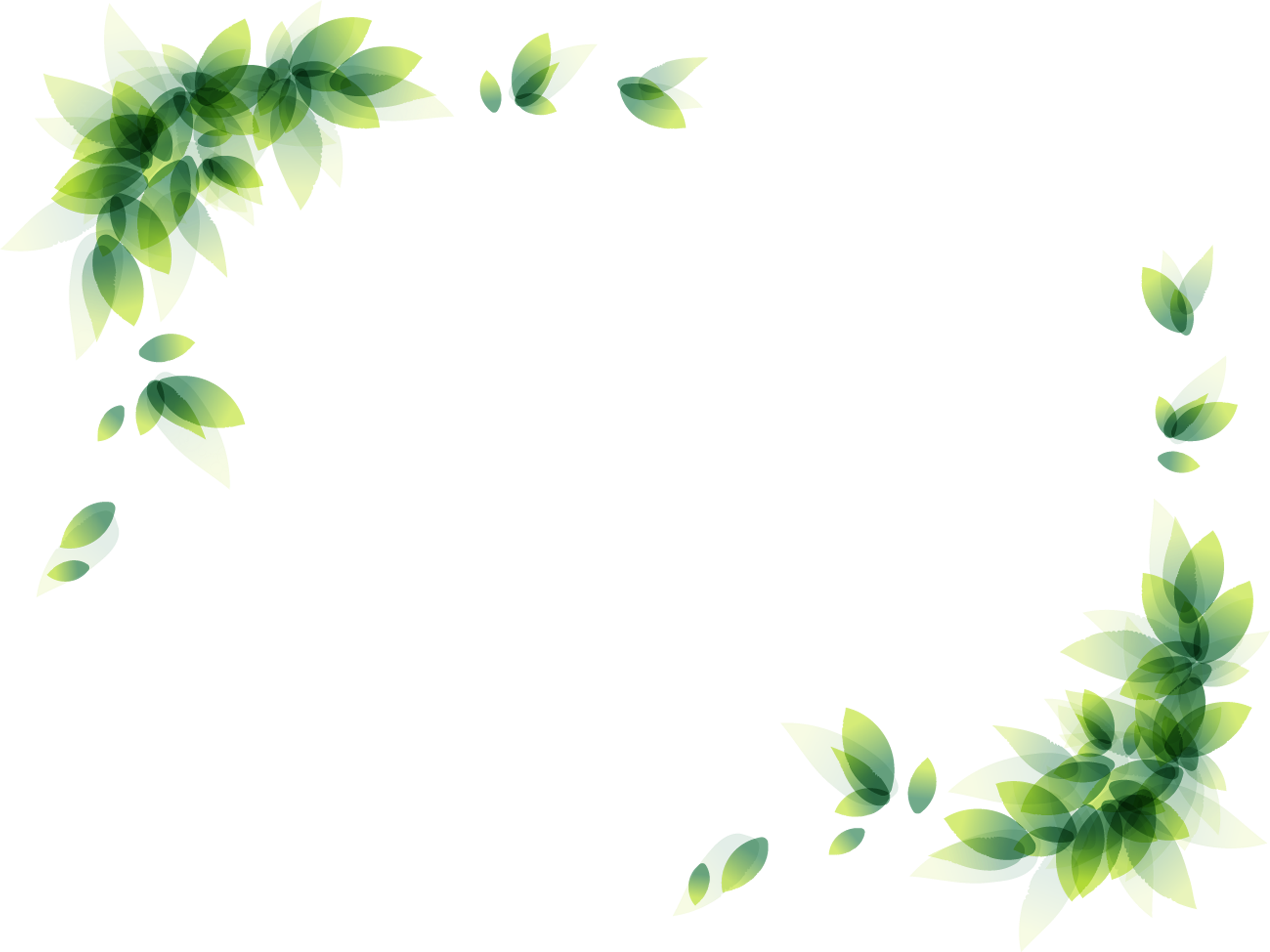 Green Leaves Border - Green Leaf Border Png (3150x2430)