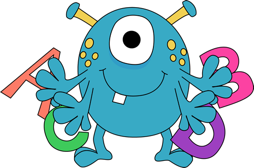 Cookie Monster Clip Art - School Monster Clipart (500x331)