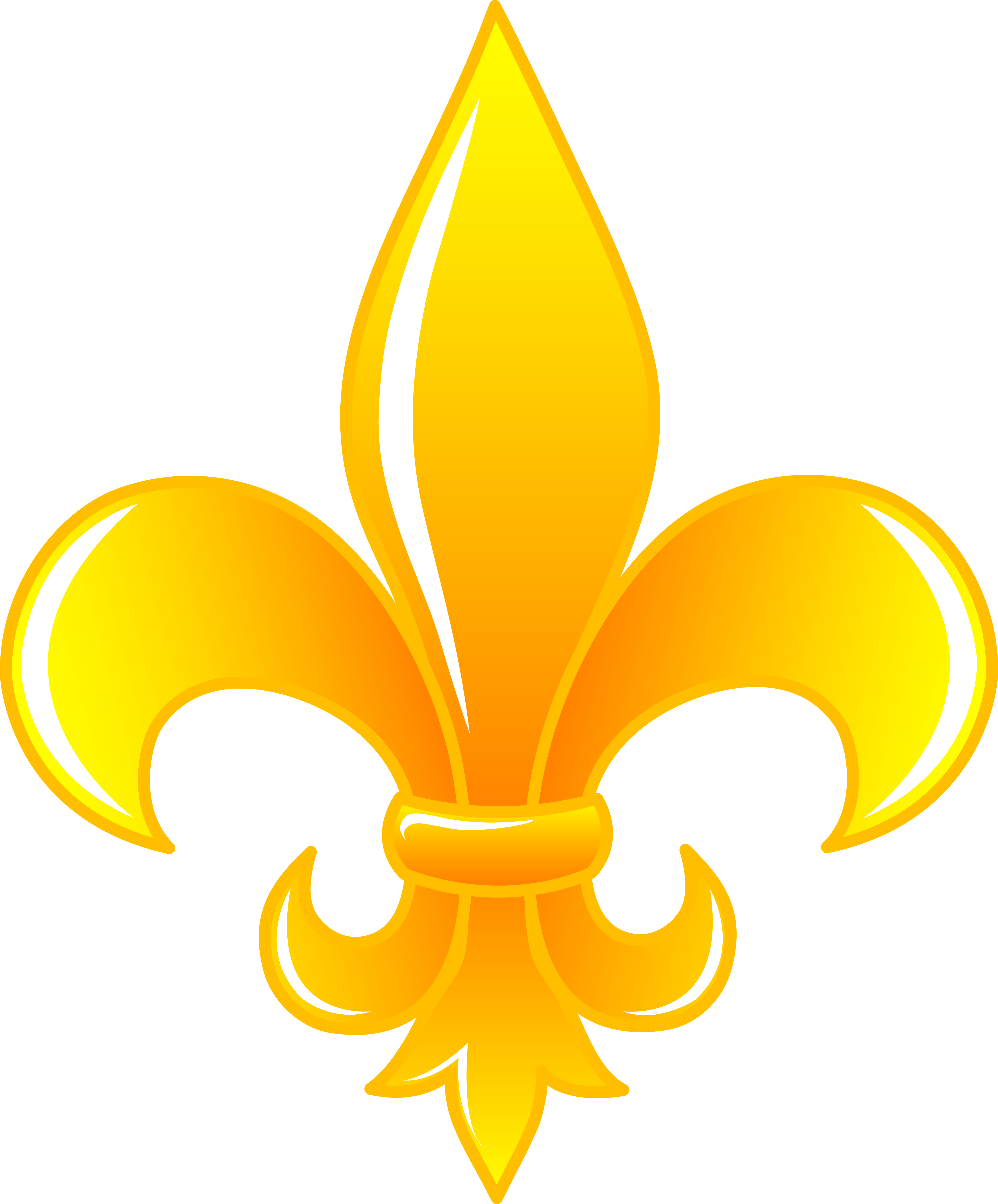 Fleur De Lis Clipart - Gold Fleur De Lis Png (4501x5429)