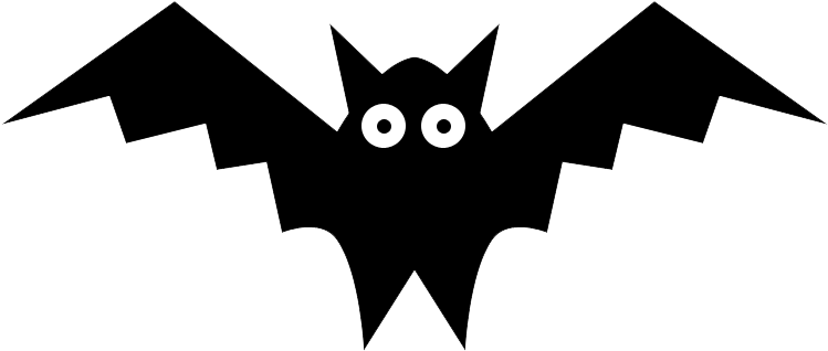 Goosebumps Clipart Black And White - Bat Cartoon Jpg (804x358)