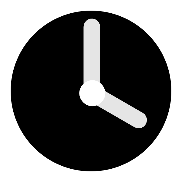 Clock Black Vector Png (600x600)