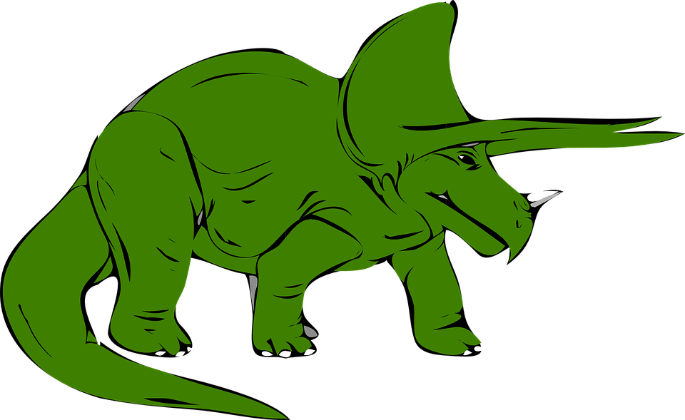 Triceratops Clipart Extinct Animal - Green Triceratops (1368x855)
