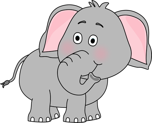 Cute Baby Elephant Clip Art - Elephant Clipart (500x404)