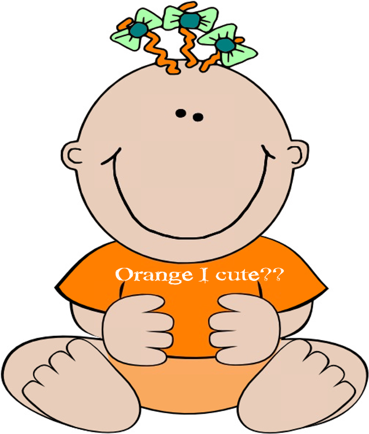 Baby Orange Cute Image - Baby Girl Clip Art (1600x900)
