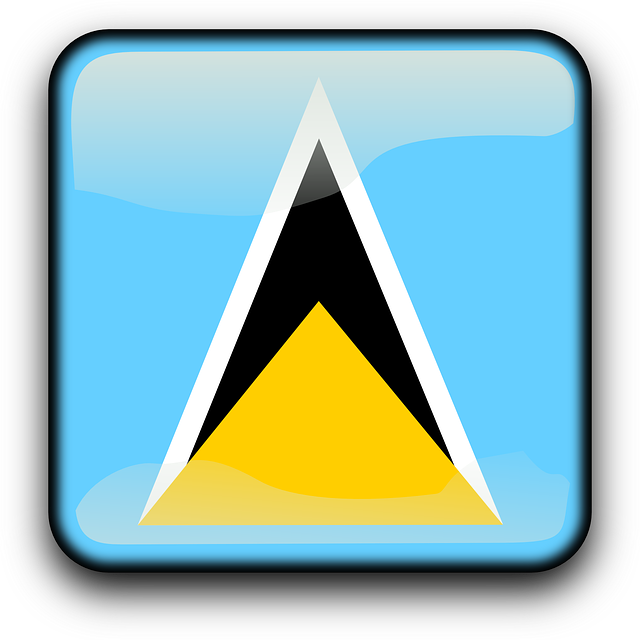 Button Saint Lucia, Flag, Country, Nationality, Square, - Flag Of Saint Lucia (640x640)
