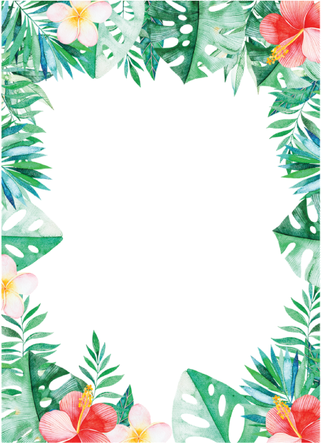 Tropical Border, Tropical Leaves, Leaves Border Png - Psd (640x640)