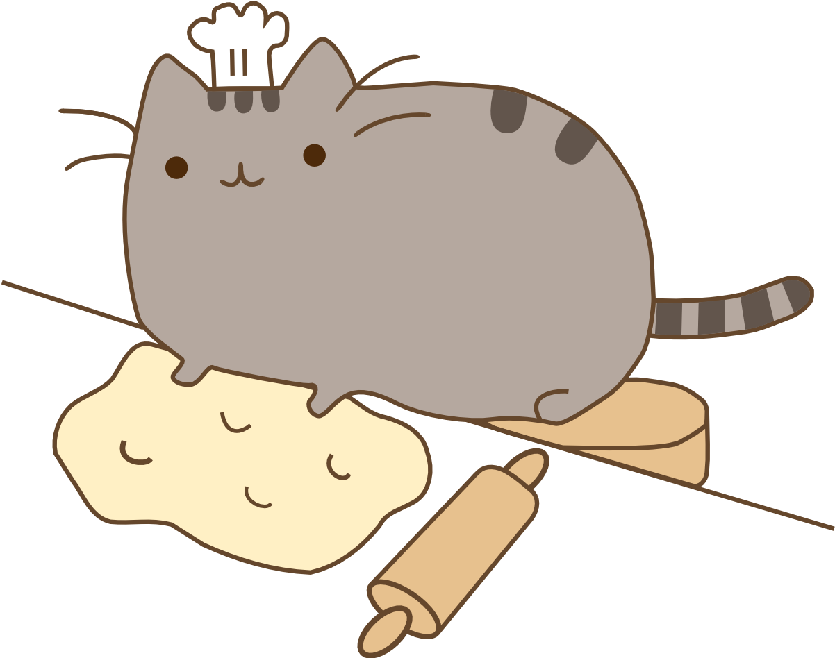 Cats - Pusheen Kneading Dough Gif (1265x949)