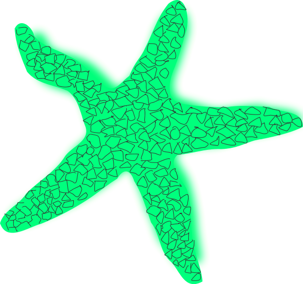 Green Starfish Clipart (600x563)