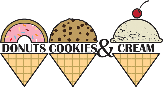 Ice Cream Cone Clipart - Donuts Cookies And Cream (960x346)