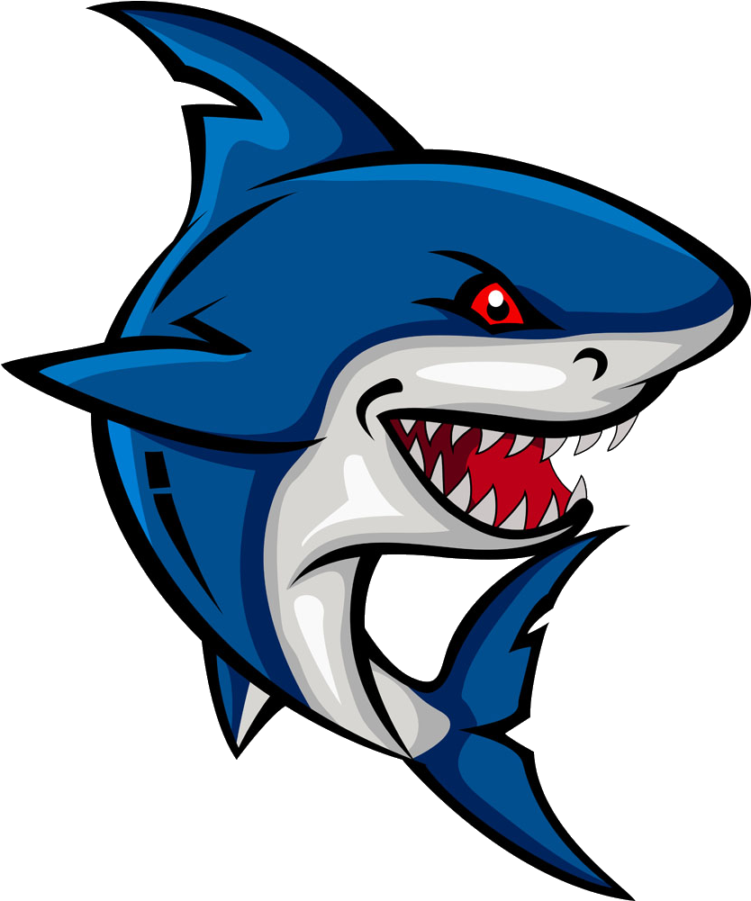 Shark Cartoon Clip Art - Black Shark Png (1241x1373)