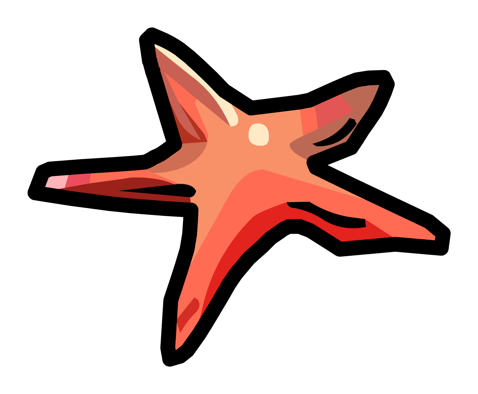 Starfish - Club Penguin Starfish Pin (1552x1280)