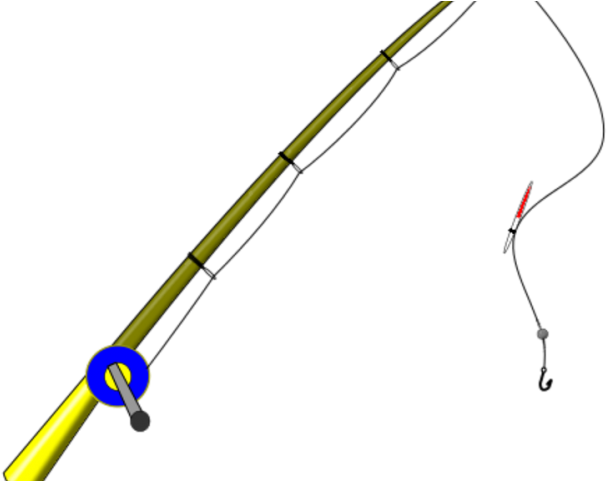 Fishing Pole Clipart Summer - Fishing Rod (640x480)