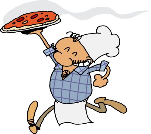 Pizza Party Clipart - Pizza Man Clip Art (497x440)
