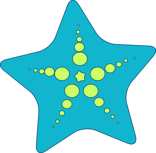 Teal Starfish - Sea Star Clip Art (600x589)