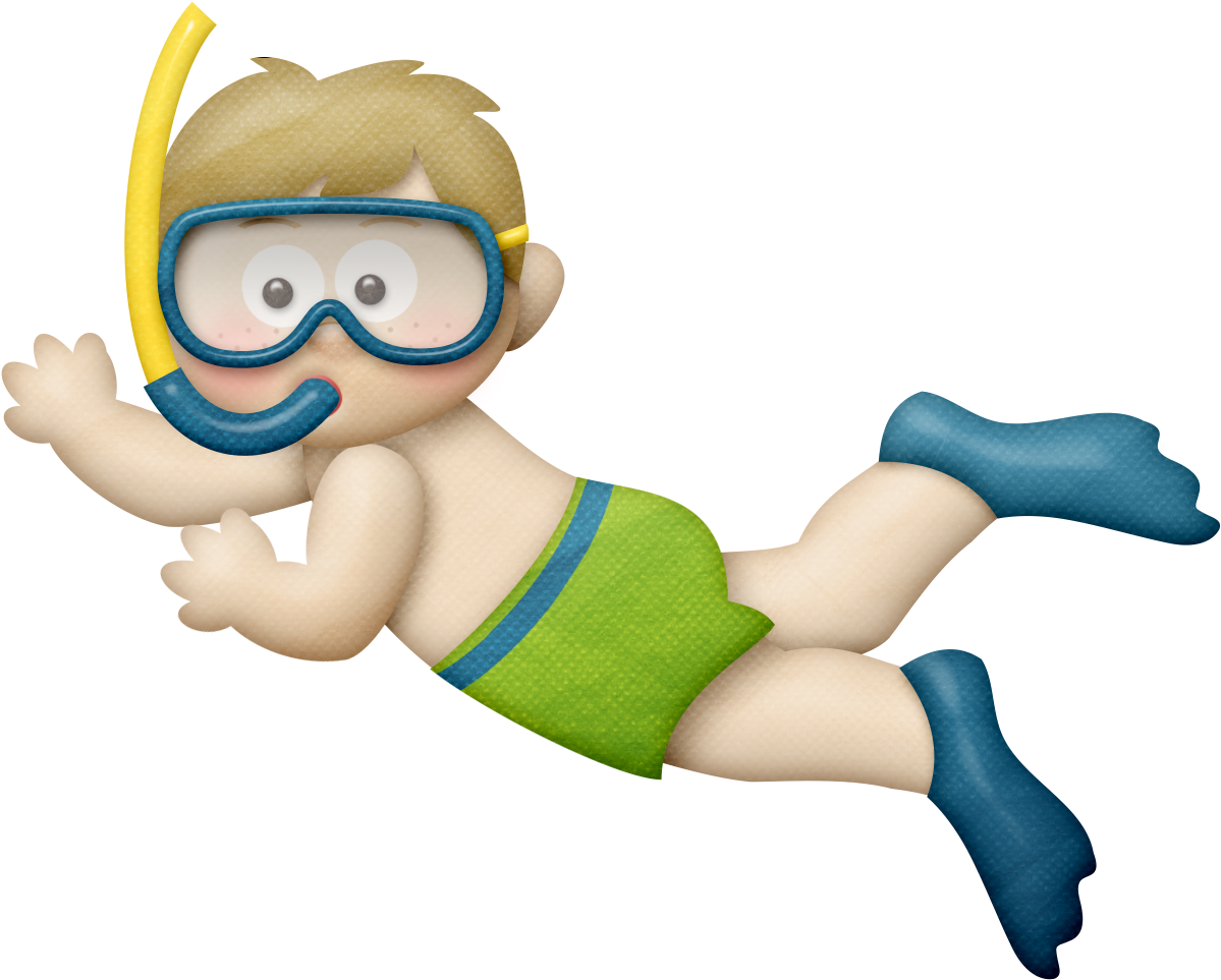 Swimming Clipart Transparent - Underwater Kids Clipart (800x639)