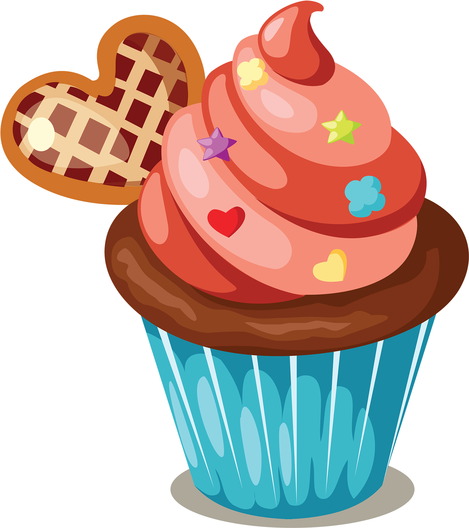 Cupcake Icing Birthday Cake Muffin Clip Art - Cupcake Vintage Vector Png (1710x1854)