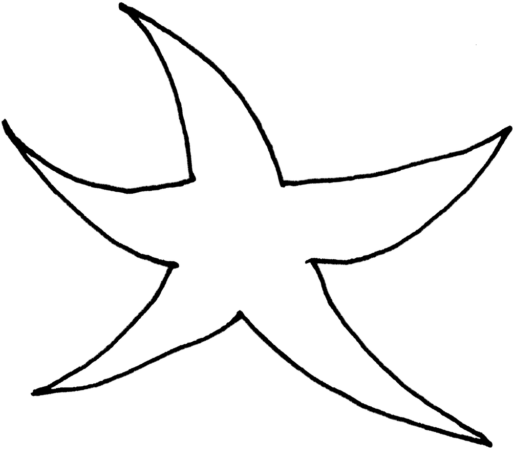 Starfish And Coffee - Line Art (512x512)