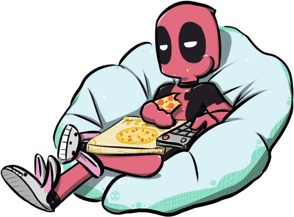 Deadpool Pizzatvandstuff By Tarka-r - Deadpool Eating Pizza (1004x754)
