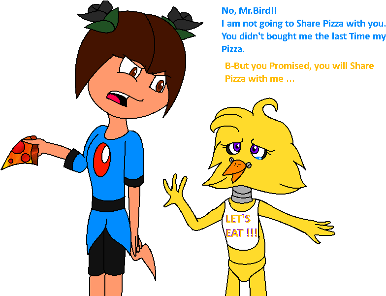 [fnaf] No Pizza For You Chica By Xvannix - Pizza Fnaf (800x600)