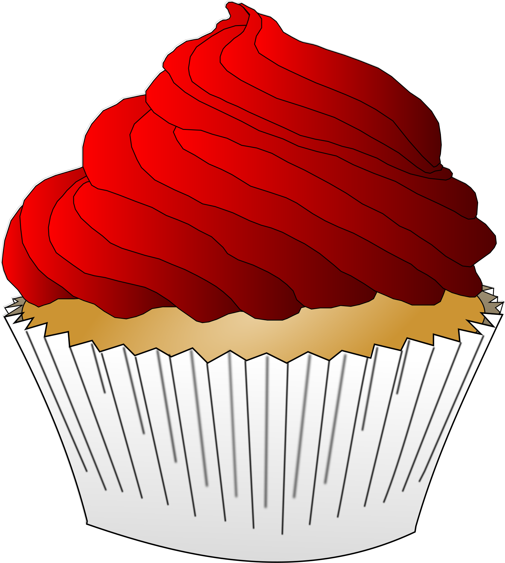 Vanilla Cupcake Clipart Red Cupcake - Cupcake With Red Icing (2206x2400)
