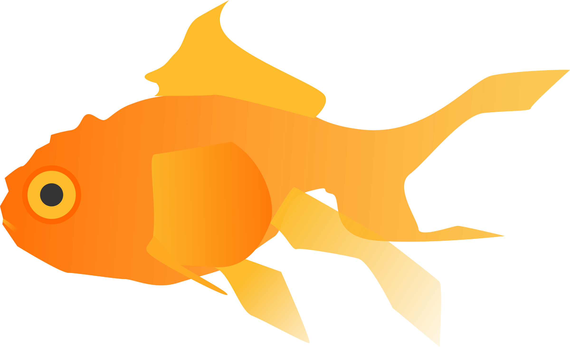 Big Image - Goldfish Clipart (2400x1464)