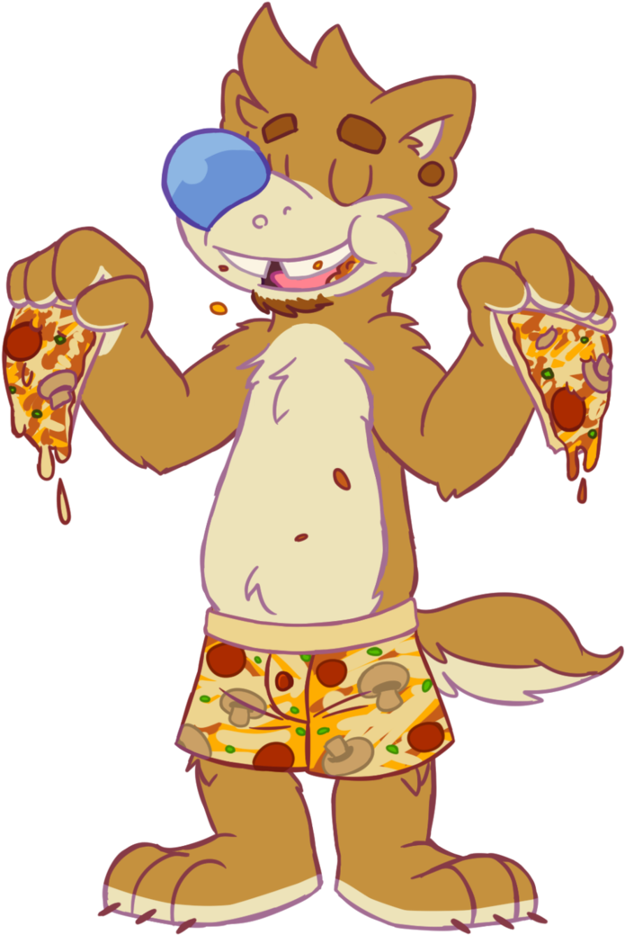 Pizza By Goronic - Furry Eating Pizza (738x1082)