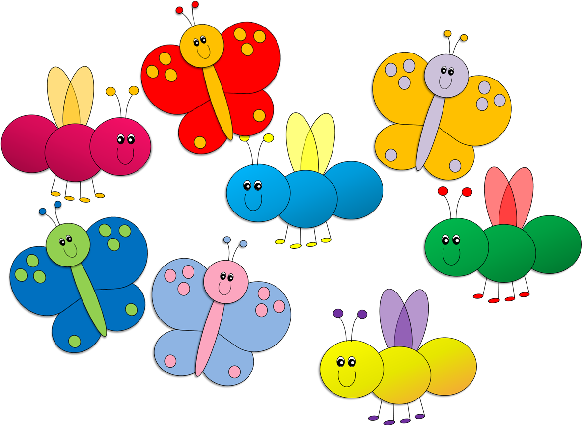 Bugs Clipart Spring Butterfly - Group Of Bugs Clipart (1232x928)