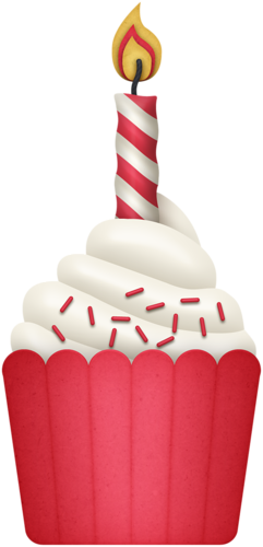 Art Cupcakes - Red Birthday Cupcake Png (241x500)