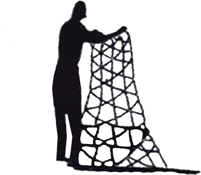 Fisherman Handling Fishing Net - Fishing Net Silhouette Embroidery Design (785x807)