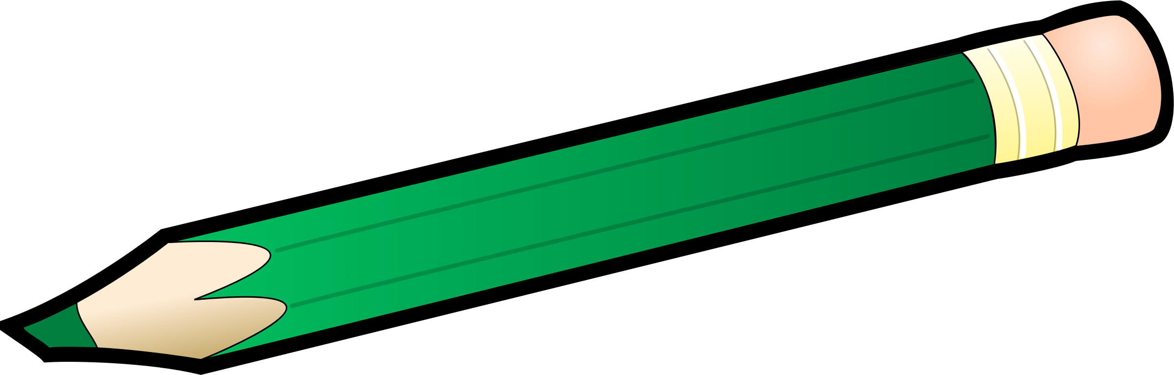 Big Image - Green Pencil Clipart (2400x767)