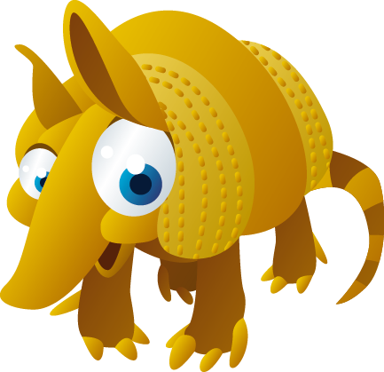 Color De Su Pared - Cartoon Armadillo Shower Curtain (433x419)