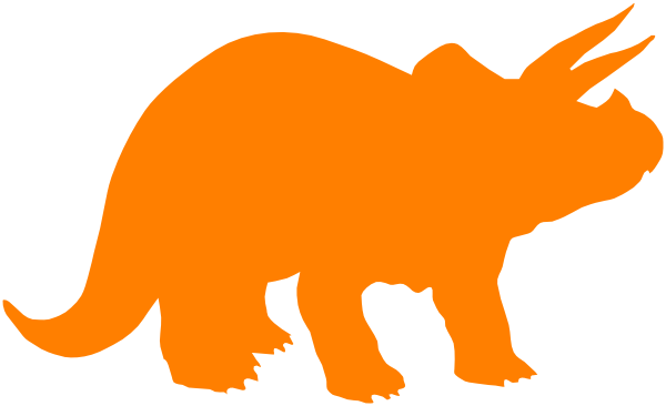 Triceratops Clipart Orange - Dinosaur Black And White (600x366)