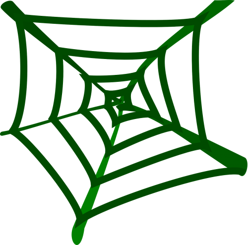 Spider - Green Spider Web Clipart (500x494)