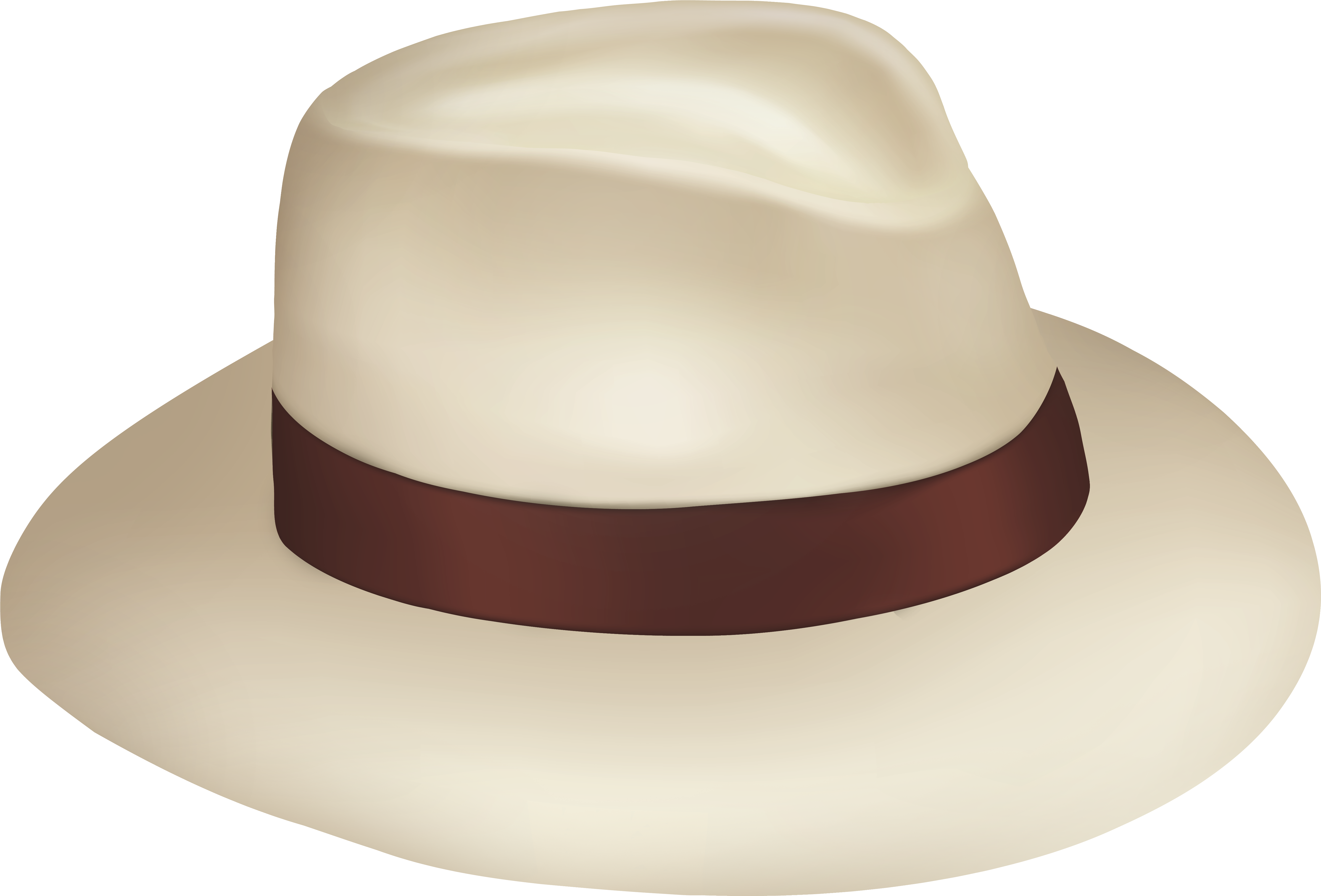 Panama Sun Hat With Brown Ribbon Png Clipart - Panama Hat Clipart (6126x4157)