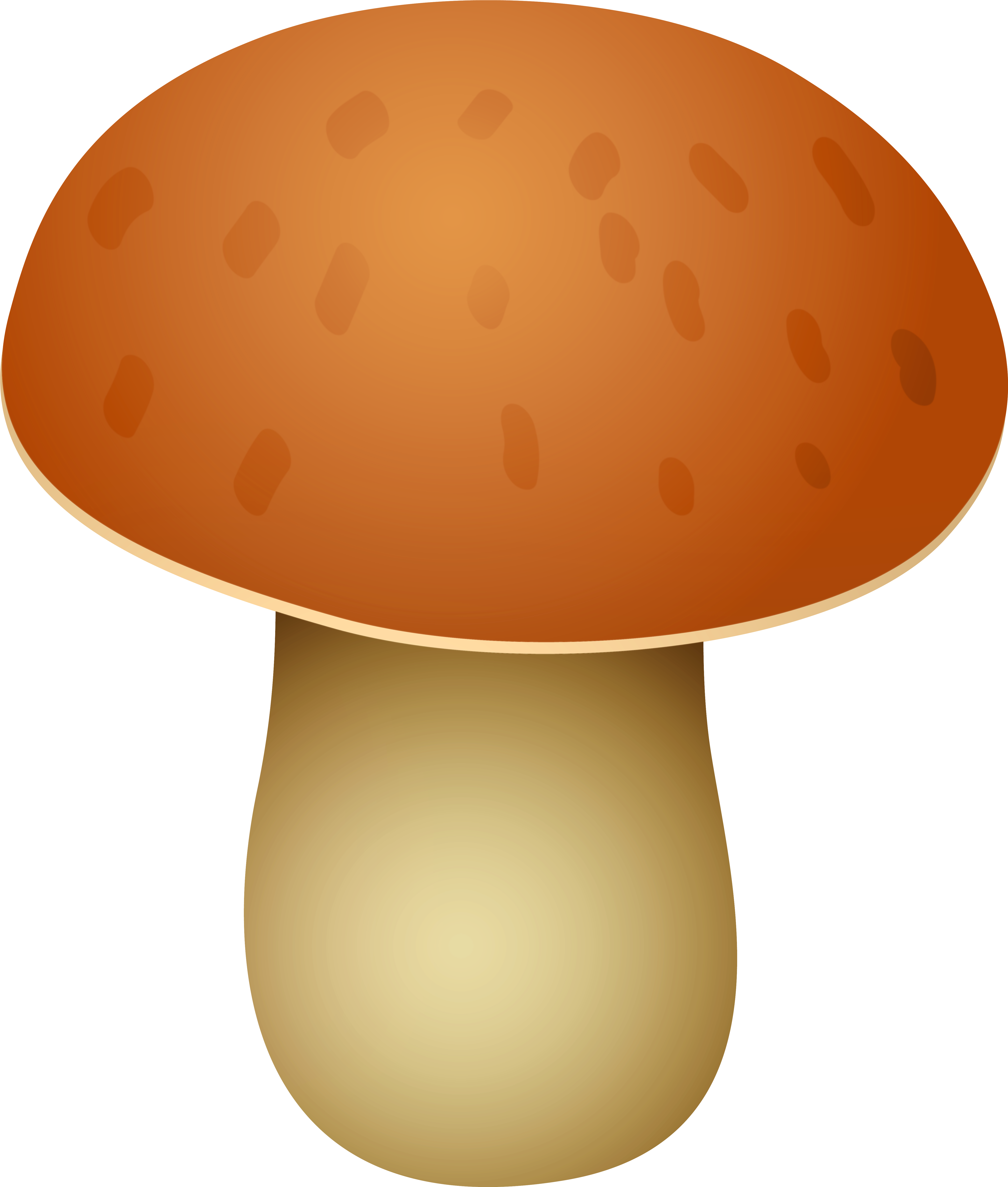 Brown Spotted Mushroom Png Clipart - Brown Mushroom Clipart (5805x6800)