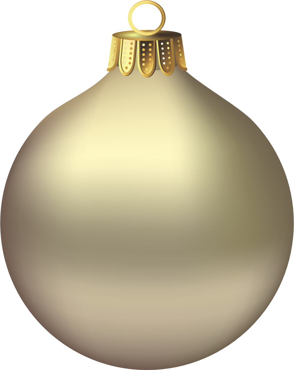 Transparent Christmas Gold Ornament Clipart - Christmas Ornament Transparent Background (990x1244)