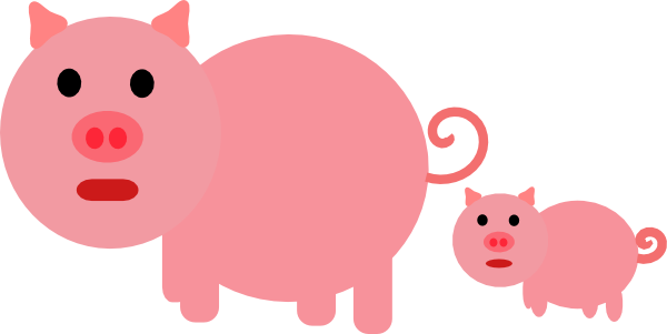 Cartoon Animals Mother Zebra Her Little Stock Vector - Pig Clip Art (600x301)