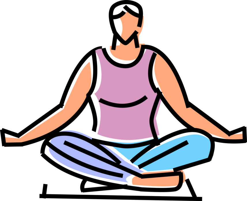 Vector Illustration Of Meditation And Its Symbiotic - Sitting (857x700)