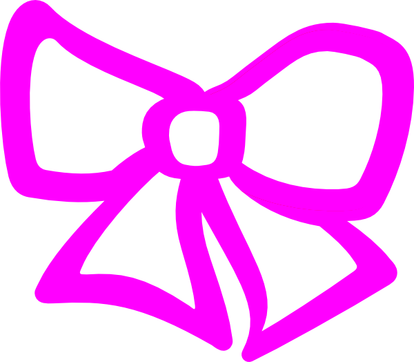 Pink Hair Bow Clip Art At Clker - Hair Bow Clip Art (600x524)
